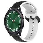 Bracelet de montre en silicone bicolore à boucle convexe de 20 mm, pour Samsung Galaxy Watch 6 40 mm, pour Samsung Galaxy Watch 6 Classic 43 mm