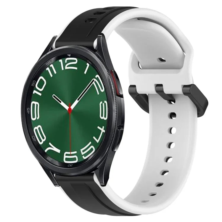 Bracelet de montre en silicone bicolore à boucle convexe de 20 mm, pour Samsung Galaxy Watch 6 40 mm, pour Samsung Galaxy Watch 6 Classic 43 mm