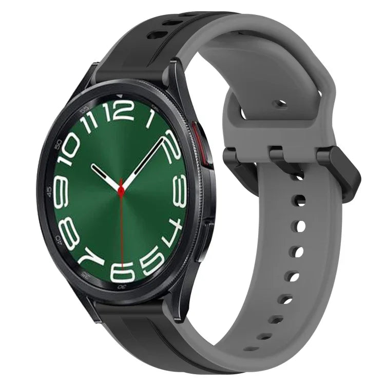 Bracelet de montre en silicone bicolore à boucle convexe de 20 mm, pour Samsung Galaxy Watch 6 40 mm, pour Samsung Galaxy Watch 6 Classic 43 mm