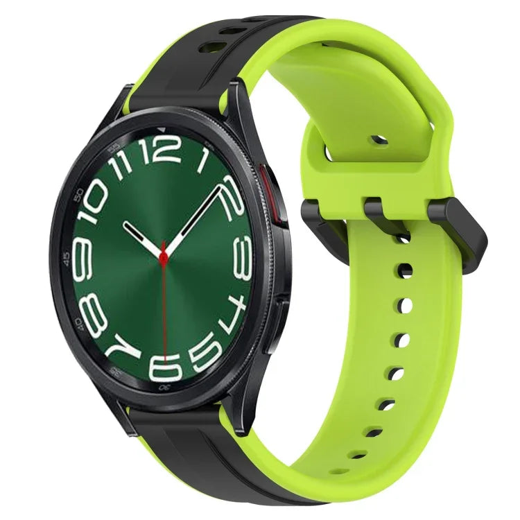 Bracelet de montre en silicone bicolore à boucle convexe de 20 mm, pour Samsung Galaxy Watch 6 40 mm, pour Samsung Galaxy Watch 6 Classic 43 mm