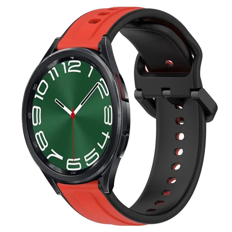 Bracelet de montre en silicone bicolore à boucle convexe de 20 mm, pour Samsung Galaxy Watch 6 40 mm, pour Samsung Galaxy Watch 6 Classic 43 mm