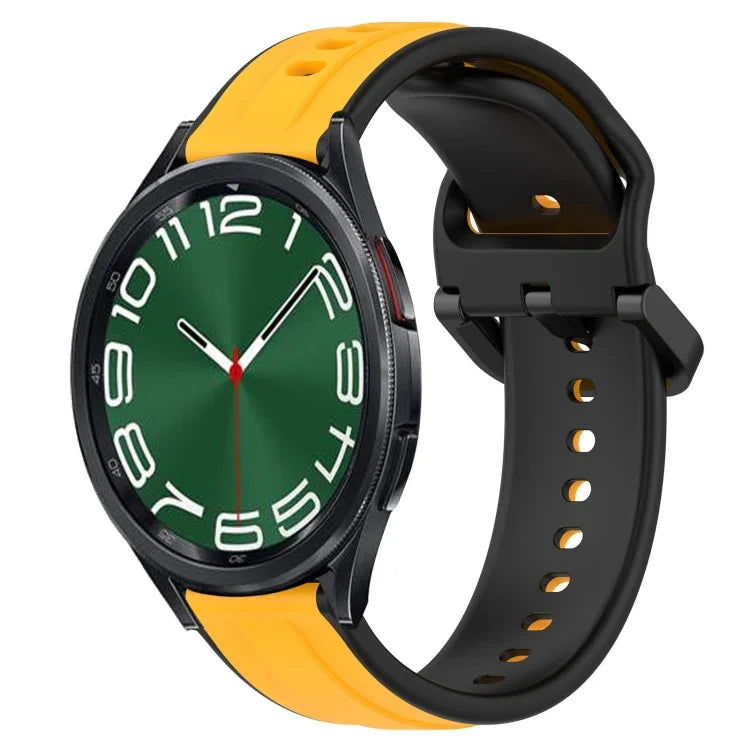 Bracelet de montre en silicone bicolore à boucle convexe de 20 mm, pour Samsung Galaxy Watch 6 40 mm, pour Samsung Galaxy Watch 6 Classic 43 mm