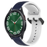 Bracelet de montre en silicone bicolore à boucle convexe de 20 mm, pour Samsung Galaxy Watch 6 40 mm, pour Samsung Galaxy Watch 6 Classic 43 mm