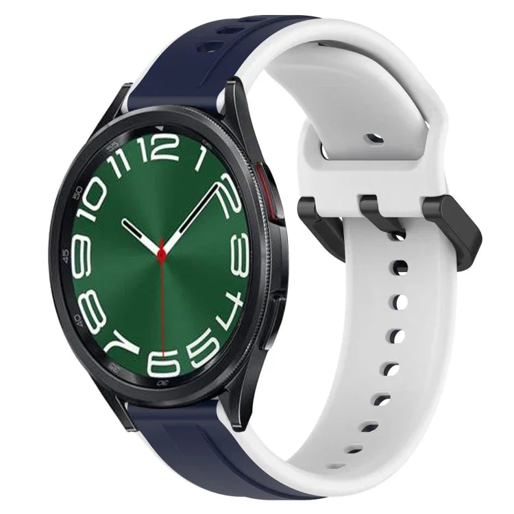 Bracelet de montre en silicone bicolore à boucle convexe de 20 mm, pour Samsung Galaxy Watch 6 40 mm, pour Samsung Galaxy Watch 6 Classic 43 mm
