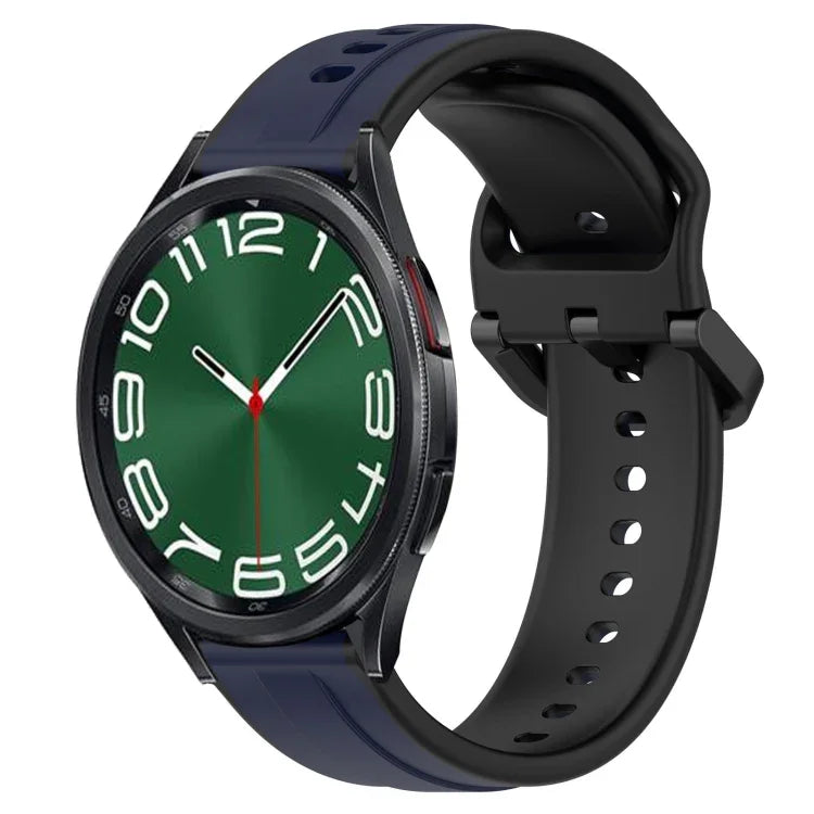 Bracelet de montre en silicone bicolore à boucle convexe de 20 mm, pour Samsung Galaxy Watch 6 40 mm, pour Samsung Galaxy Watch 6 Classic 43 mm