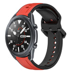 22mm Convex Loop Two-Color Silicone Watch Band, For Samsung Galaxy Watch3 45mm, For Samsung Galaxy Watch 46mm, For Samsung Gear S3 Classic, For Samsung Gear S3 Frontier