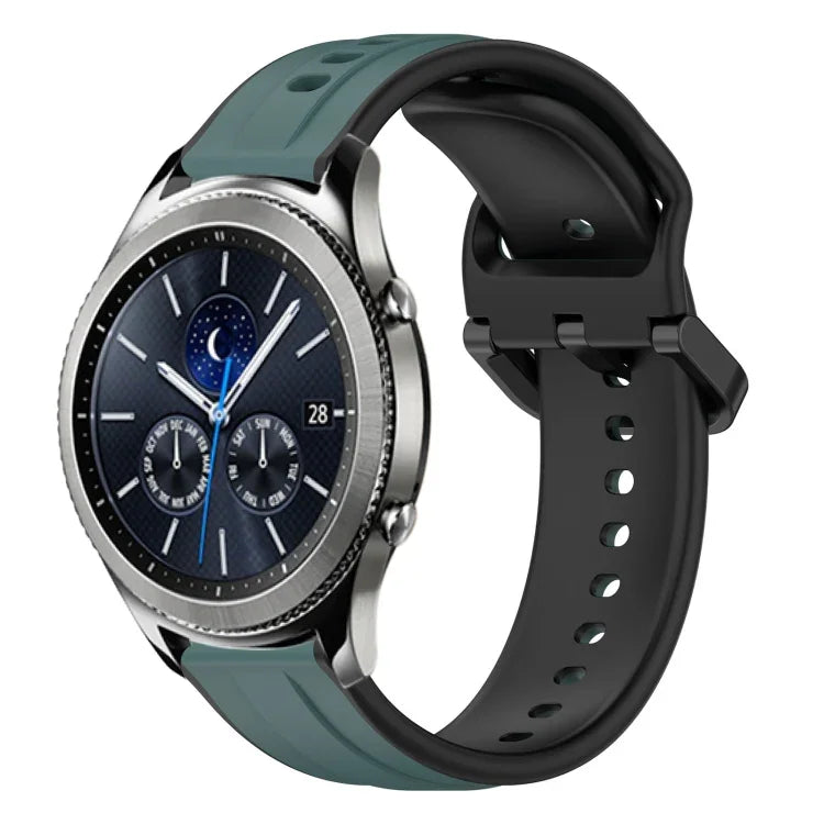 22mm Convex Loop Two-Color Silicone Watch Band, For Samsung Galaxy Watch3 45mm, For Samsung Galaxy Watch 46mm, For Samsung Gear S3 Classic, For Samsung Gear S3 Frontier