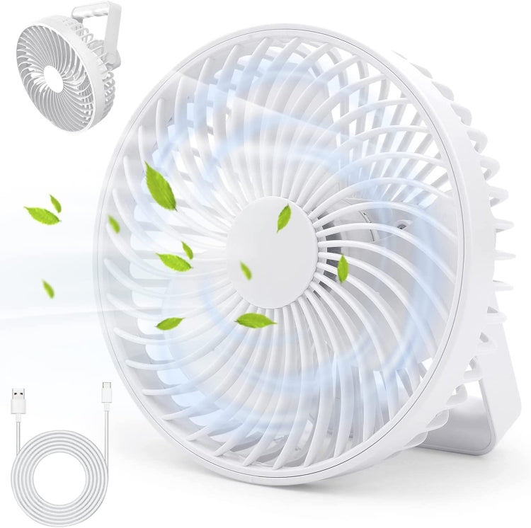 Ventilateur de camping portable multifonctionnel rechargeable à LED pour tente, noir, blanc