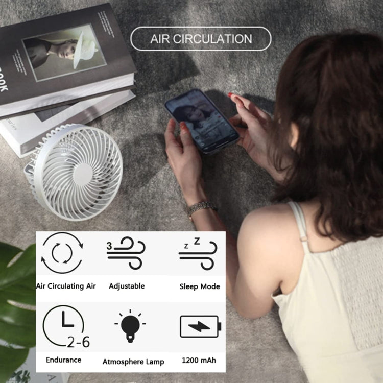 Ventilateur de camping portable multifonctionnel rechargeable à LED pour tente, noir, blanc
