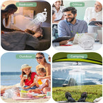 Ventilateur de camping portable multifonctionnel rechargeable à LED pour tente, noir, blanc