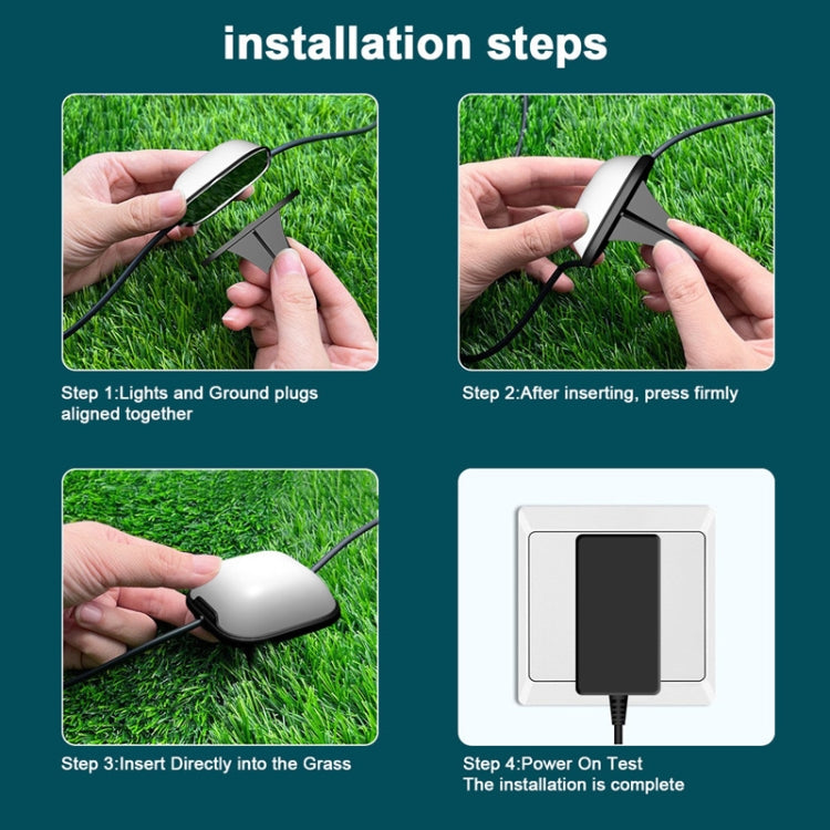 CP01 Lampe de jardin intelligente d'extérieur WIFI avec contrôle via application, lumières de sol d'extérieur synchronisées avec la musique, prise US, prise EU