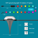 CP01 Lampe de jardin intelligente d'extérieur WIFI avec contrôle via application, lumières de sol d'extérieur synchronisées avec la musique, prise US, prise EU