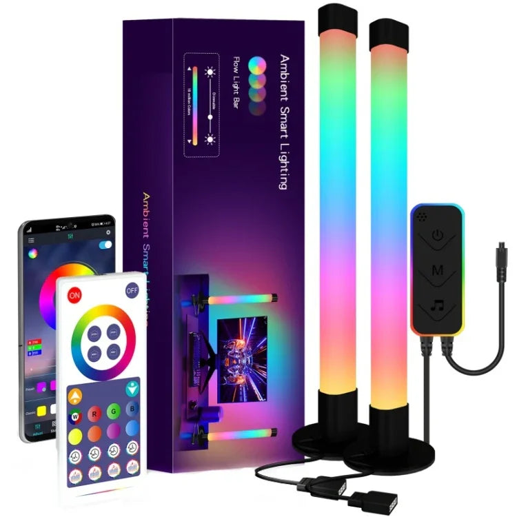 SAL006BS 2 Tubes Lumineux LED Synchronisation Musicale Veilleuse Intelligente WiFi