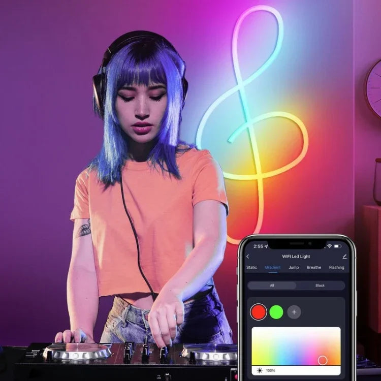 NH021 corde lumineuse néon RGB étanche 3m TUYA WIFI synchronisation musique, NH021