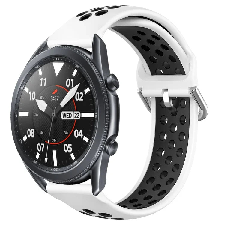 Bracelet de montre sport en silicone perforé et respirant de 22 mm, pour Samsung Galaxy Watch3 45 mm, pour Samsung Gear S3 Classic, pour Samsung Gear S3 Frontier