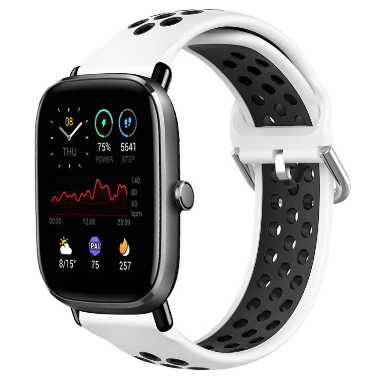 20mm Perforated Breathable Sports Silicone Watch Band, For Amazfit GTS 4 Mini, For Amazfit Bip3, For Amazfit Bip 1S