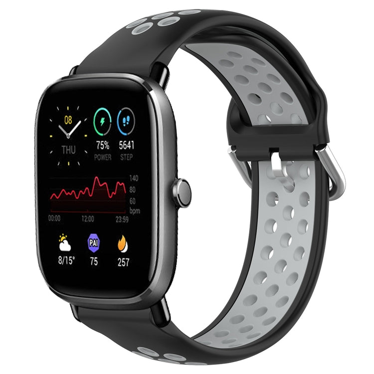 20mm Perforated Breathable Sports Silicone Watch Band, For Amazfit GTS 4 Mini, For Amazfit Bip3, For Amazfit Bip 1S