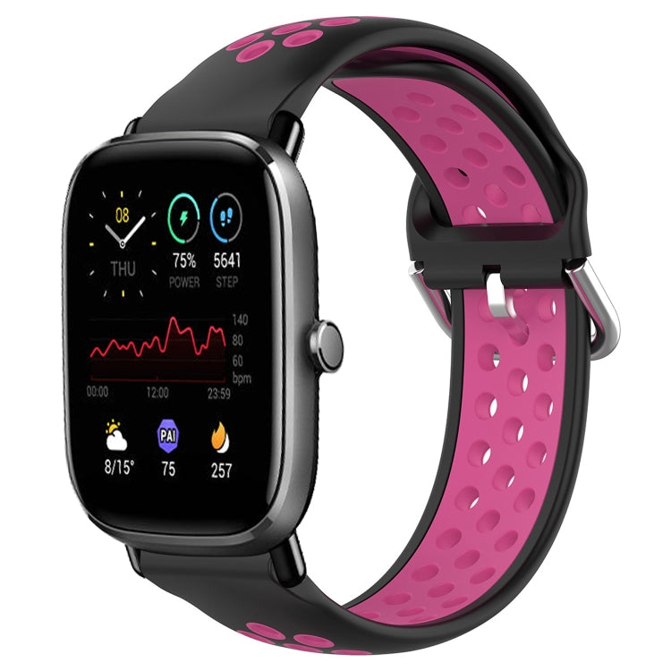 20mm Perforated Breathable Sports Silicone Watch Band, For Amazfit GTS 4 Mini, For Amazfit Bip3, For Amazfit Bip 1S