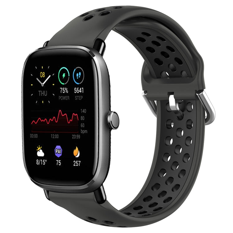 20mm Perforated Breathable Sports Silicone Watch Band, For Amazfit GTS 4 Mini, For Amazfit Bip3, For Amazfit Bip 1S