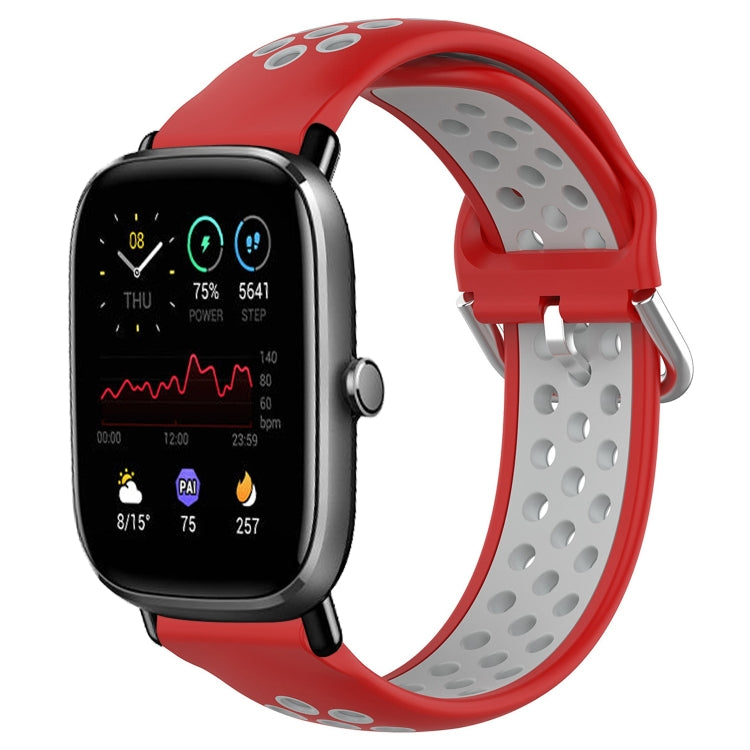 20mm Perforated Breathable Sports Silicone Watch Band, For Amazfit GTS 4 Mini, For Amazfit Bip3, For Amazfit Bip 1S