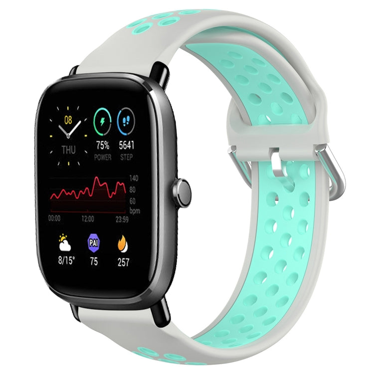 20mm Perforated Breathable Sports Silicone Watch Band, For Amazfit GTS 4 Mini, For Amazfit Bip3, For Amazfit Bip 1S