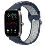 20mm Perforated Breathable Sports Silicone Watch Band, For Amazfit GTS 4 Mini, For Amazfit Bip3, For Amazfit Bip 1S