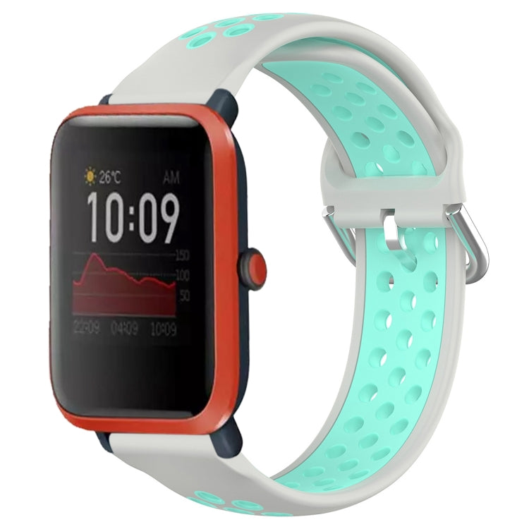 20mm Perforated Breathable Sports Silicone Watch Band, For Amazfit GTS 4 Mini, For Amazfit Bip3, For Amazfit Bip 1S
