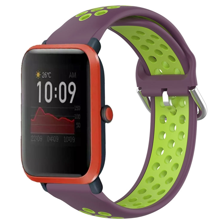 20mm Perforated Breathable Sports Silicone Watch Band, For Amazfit GTS 4 Mini, For Amazfit Bip3, For Amazfit Bip 1S