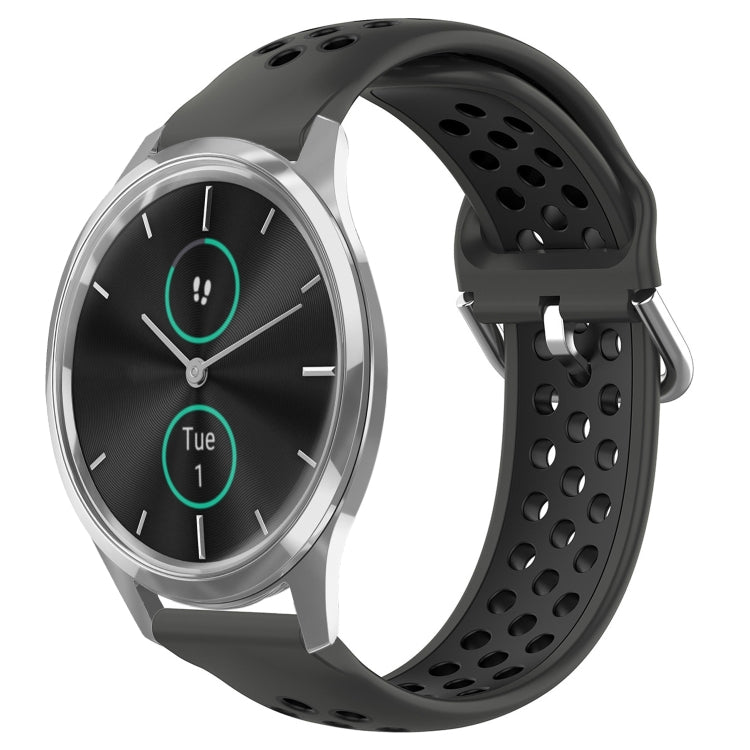 20mm Perforated Breathable Sports Silicone Watch Band, For Garmin Venu SQ, For Garmin VivoMove Style, For Garmin VivoMove Luxe