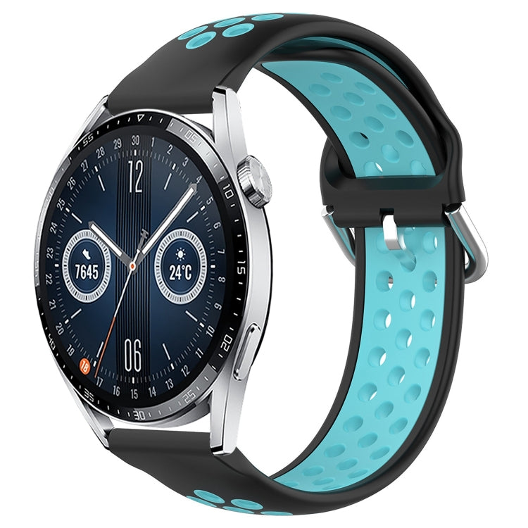 22mm Perforated Breathable Sports Silicone Watch Band, For Huawei Watch GT3 46mm, For Huawei Watch GT Runner, For Huawei Watch 3