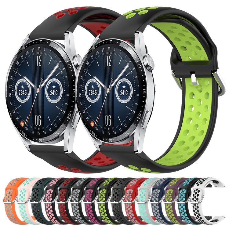 22mm Perforated Breathable Sports Silicone Watch Band, For Huawei Watch GT3 46mm, For Huawei Watch GT Runner, For Huawei Watch 3