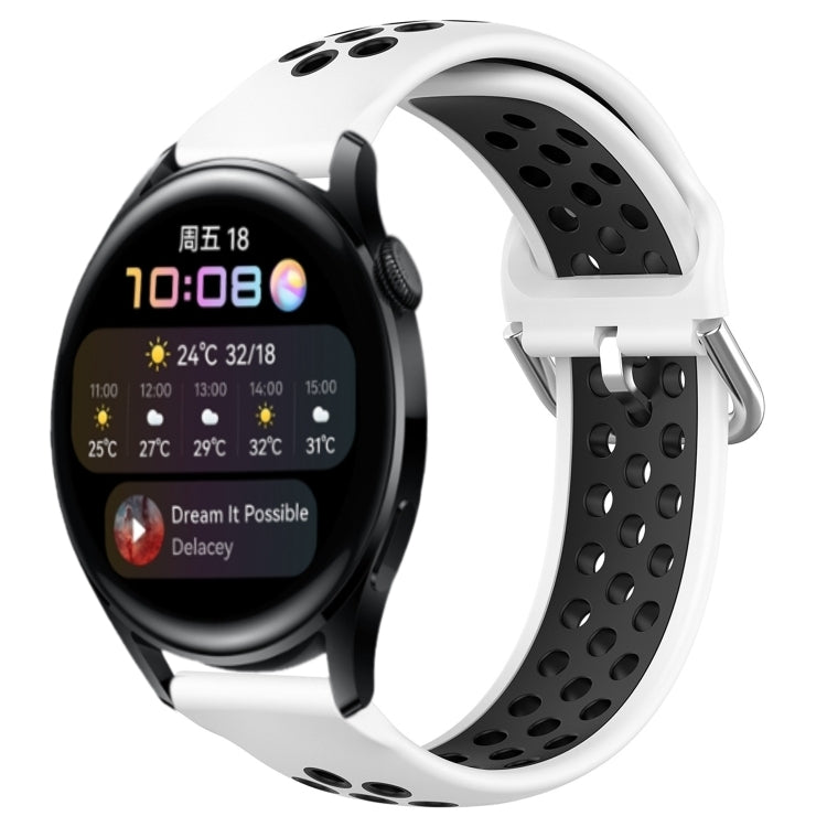 22mm Perforated Breathable Sports Silicone Watch Band, For Huawei Watch GT3 46mm, For Huawei Watch GT Runner, For Huawei Watch 3