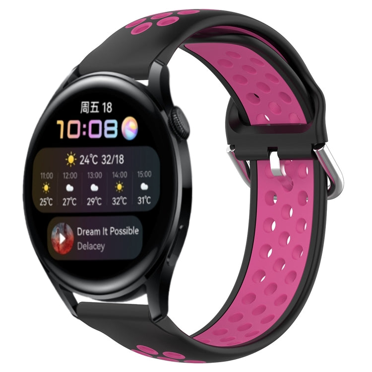 22mm Perforated Breathable Sports Silicone Watch Band, For Huawei Watch GT3 46mm, For Huawei Watch GT Runner, For Huawei Watch 3