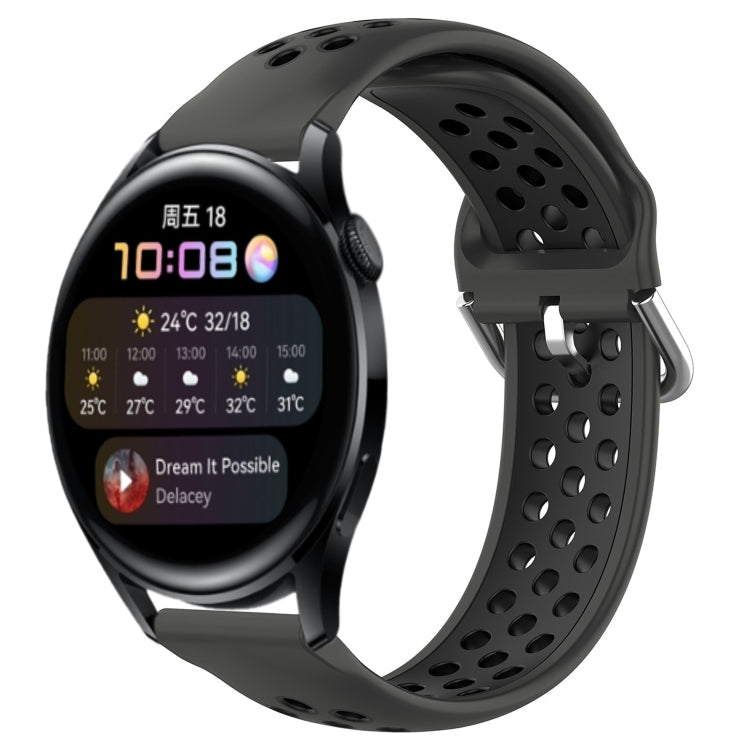 22mm Perforated Breathable Sports Silicone Watch Band, For Huawei Watch GT3 46mm, For Huawei Watch GT Runner, For Huawei Watch 3