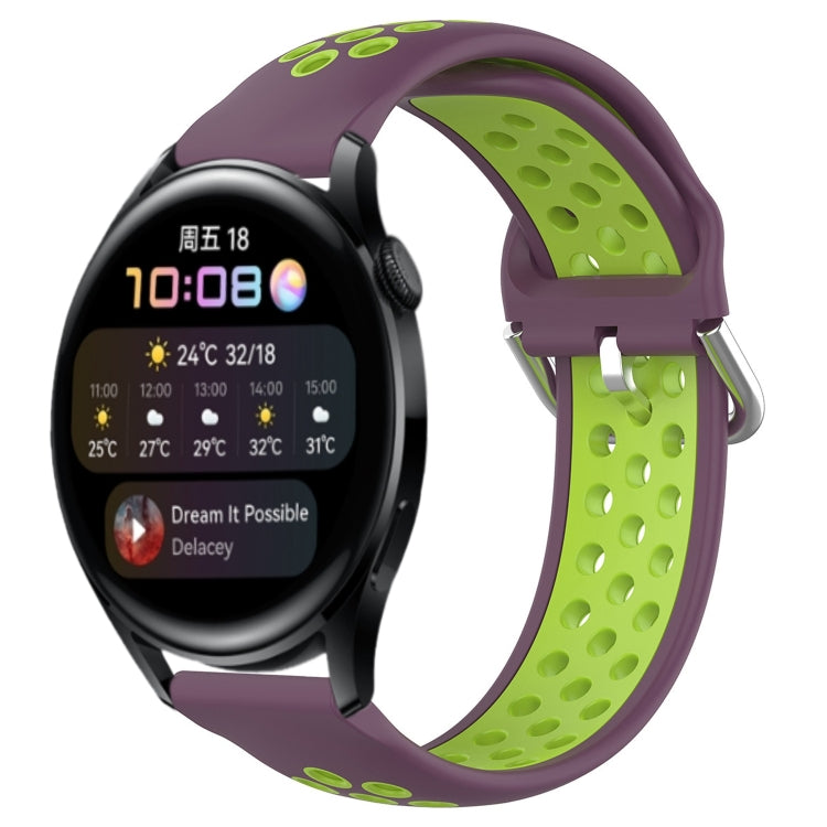 22mm Perforated Breathable Sports Silicone Watch Band, For Huawei Watch GT3 46mm, For Huawei Watch GT Runner, For Huawei Watch 3