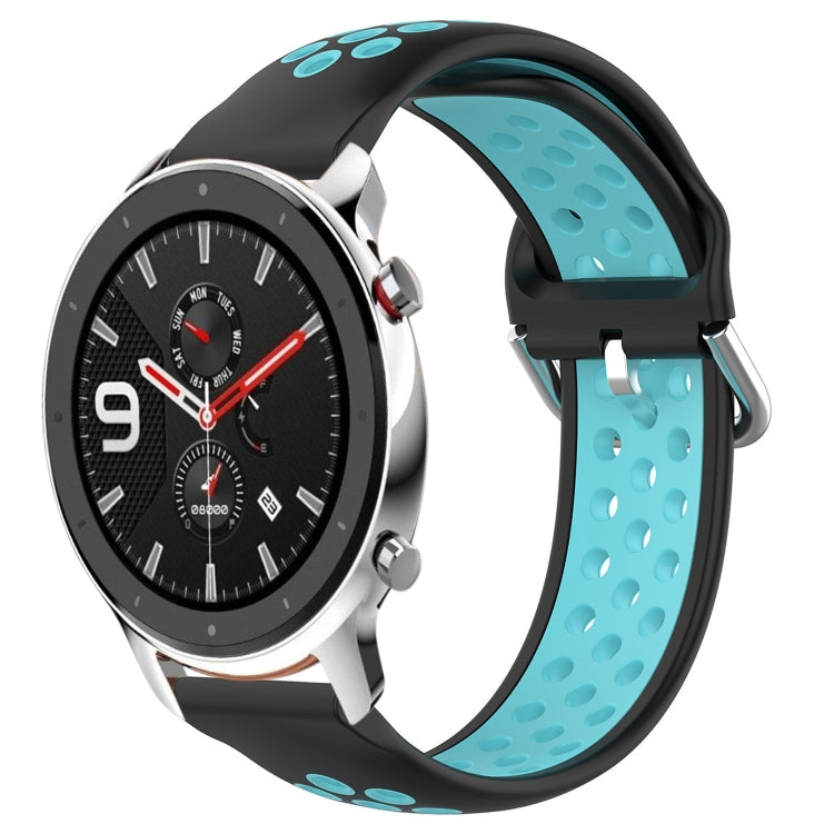 22mm Perforated Breathable Sports Silicone Watch Band, For Amazfit GTR 4, For Amazfit GTR 4 Pro, For Amazfit GTR 3