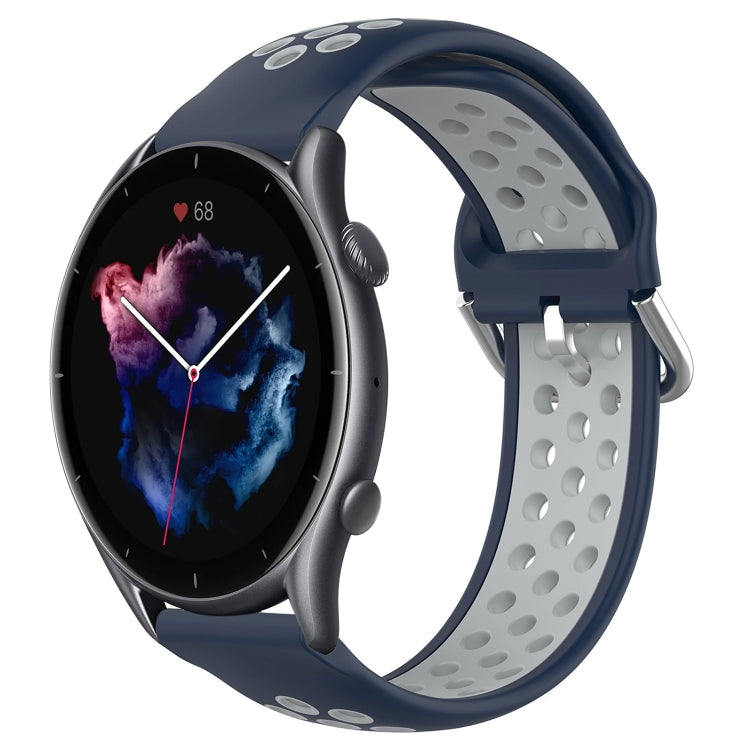 22mm Perforated Breathable Sports Silicone Watch Band, For Amazfit GTR 3 Pro, For Amazfit GTR 2e, For Amazfit GTR 2