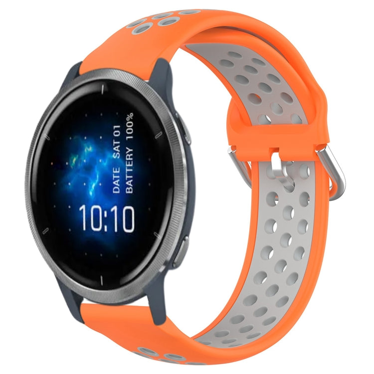 22mm Perforated Breathable Sports Silicone Watch Band, For Garmin Venu 2, For Garmin Vivoactive4, For Garmin Forerunner 265 Music