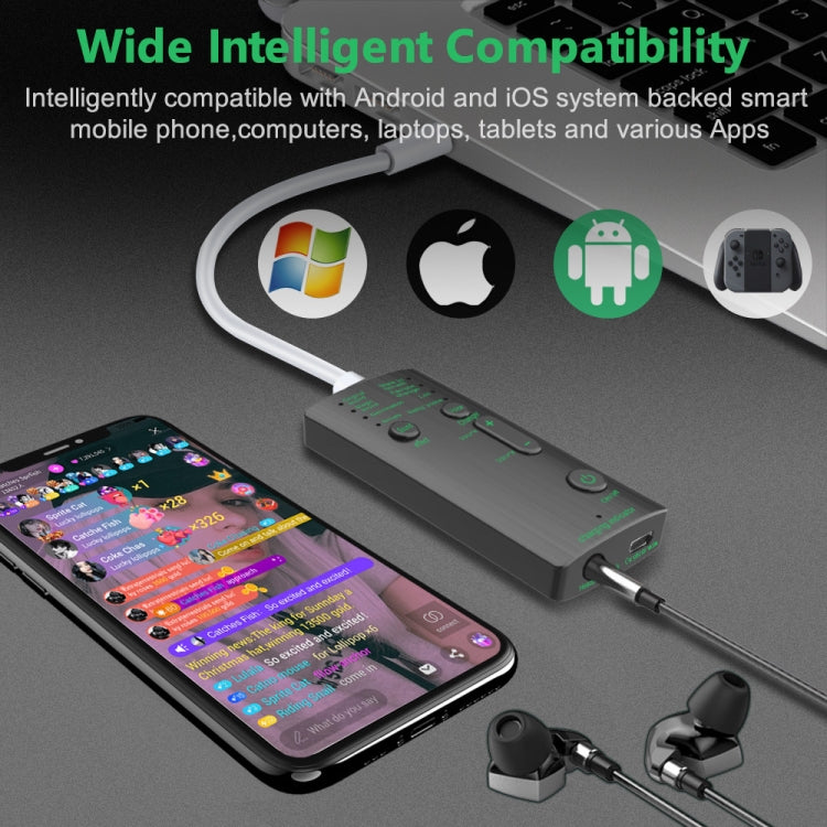 Modulateur vocal portable mini M1 avec fonctions vocales réglables & outil micro pour téléphone, ordinateur & carte son, M1