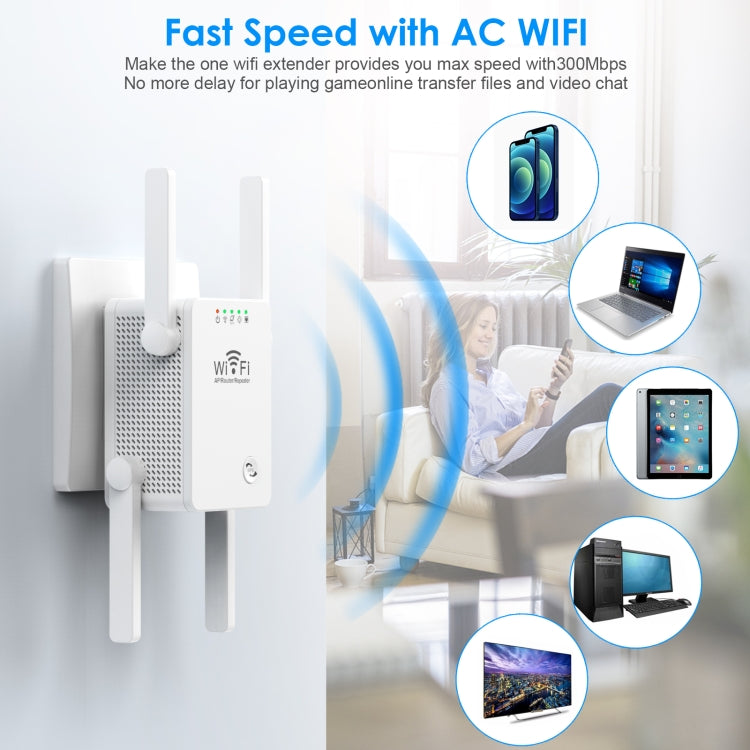 Répéteur WiFi sans fil U8 300 Mbps Extendeur routeur amplificateur de signal WiFi, prise US, prise EU