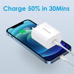 Chargeur mural rapide à port unique NORTHJO NOPD2000 PD 20W USB-C / Type-C, prise US, prise EU
