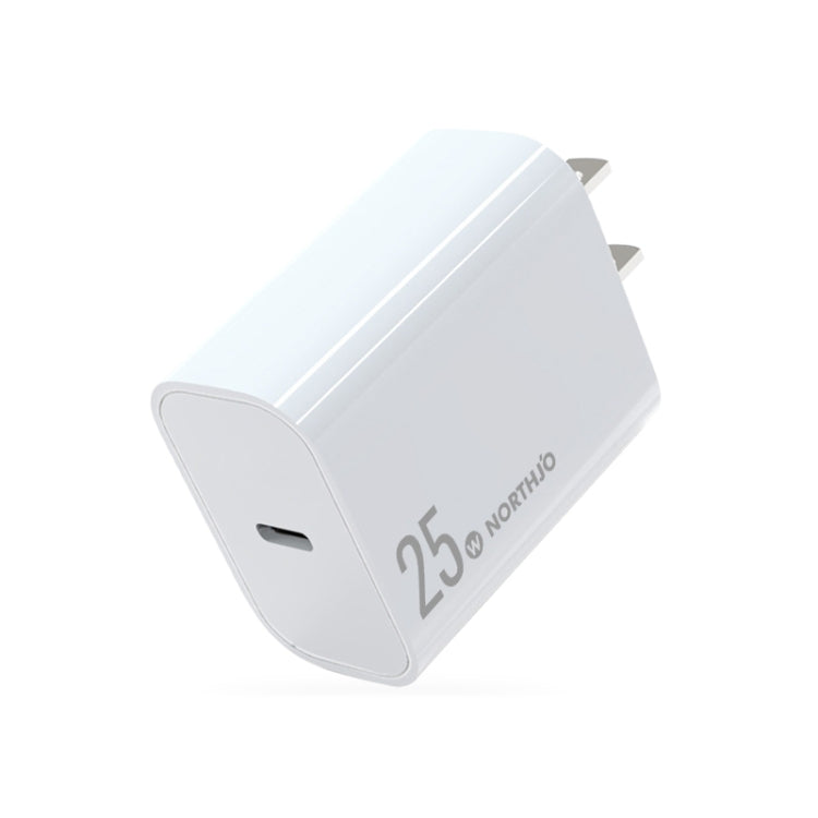 Chargeur rapide à port unique NORTHJO NOPD2501 PD 25W USB-C / Type-C, prise US, prise EU, prise UK, prise AU