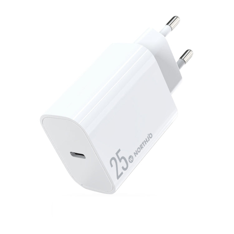 Chargeur rapide à port unique NORTHJO NOPD2501 PD 25W USB-C / Type-C, prise US, prise EU, prise UK, prise AU