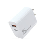 Chargeur rapide à double port NORTHJO NOPD2502 PD 25W USB-C/Type-C + QC 3.0 USB, prise US, prise EU, prise UK, prise AU