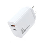 Chargeur rapide à double port NORTHJO NOPD2502 PD 25W USB-C/Type-C + QC 3.0 USB, prise US, prise EU, prise UK, prise AU