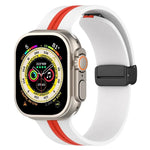 Bracelet de montre en silicone bicolore à fermoir magnétique, pour Apple Watch Ultra 49 mm, pour Apple Watch Series 8&7 45 mm, pour Apple Watch Series 8&7 41 mm