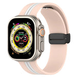 Bracelet de montre en silicone bicolore à fermoir magnétique, pour Apple Watch Ultra 49 mm, pour Apple Watch Series 8&7 45 mm, pour Apple Watch Series 8&7 41 mm