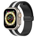 Bracelet de montre en silicone bicolore à fermoir magnétique, pour Apple Watch Ultra 49 mm, pour Apple Watch Series 8&7 45 mm, pour Apple Watch Series 8&7 41 mm