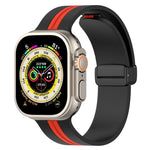 Bracelet de montre en silicone bicolore à fermoir magnétique, pour Apple Watch Ultra 49 mm, pour Apple Watch Series 8&7 45 mm, pour Apple Watch Series 8&7 41 mm