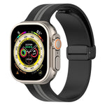 Bracelet de montre en silicone bicolore à fermoir magnétique, pour Apple Watch Ultra 49 mm, pour Apple Watch Series 8&7 45 mm, pour Apple Watch Series 8&7 41 mm